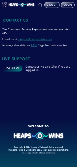 Heaps of Wins Casino Support